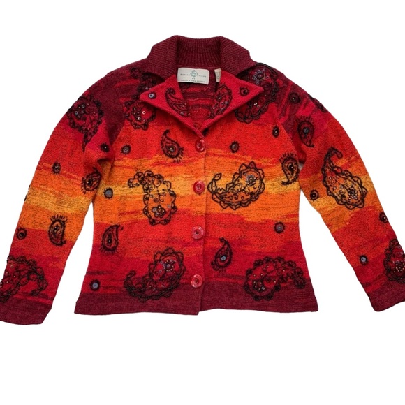 Vintage Design Options by Philip & Jane Gordon  Ombré Cardigan Sweater Small - Picture 1 of 14